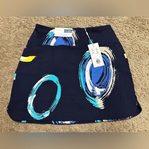 Lady Hagen Navy and Blue Patterned Mini Skirt C-26